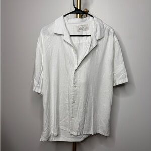 Abercrombie & Fitch Crisp White Linen Casual Shirt